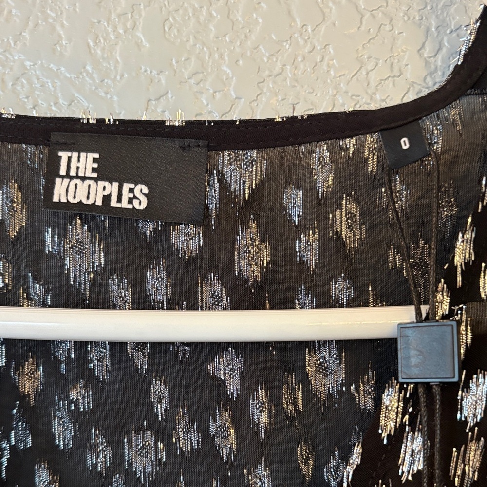 The Kooples Black and Silver Patterned Blouse - Picture 4 of 12